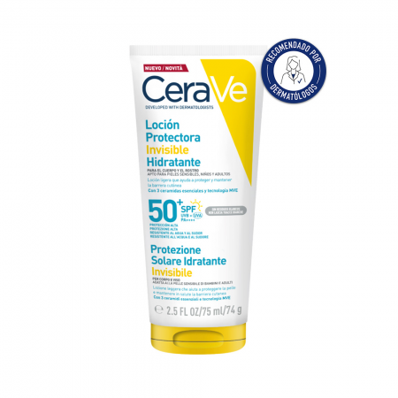 CERAVE LOCIÓN PROTECTORA INVISIBLE HIDRATANTE SPF50+ 75 ML