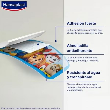 HANSAPLAST APOSITO ADHESIVO PAW PATROL 2 TAMAÑOS PATRULLA CANINA 20 TIRITAS