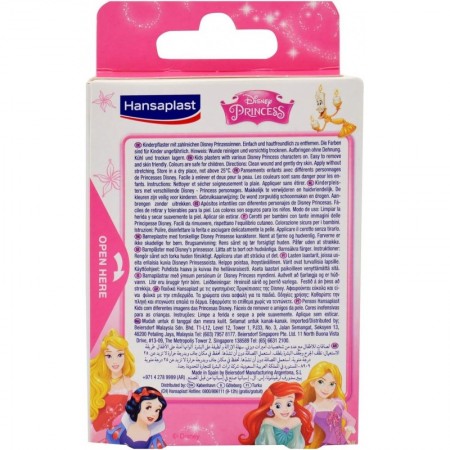HANSAPLAST DISNEY PRINCESS APOSITOS ADHESIVOS PRINCESAS 20 TIRITAS