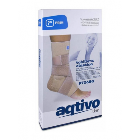 PRIM AQTIVO SKIN TOBILLERA ELASTICA CON ALMOHADILLAS MALEOLARES Y VENDAJE EN 8 TALLA L