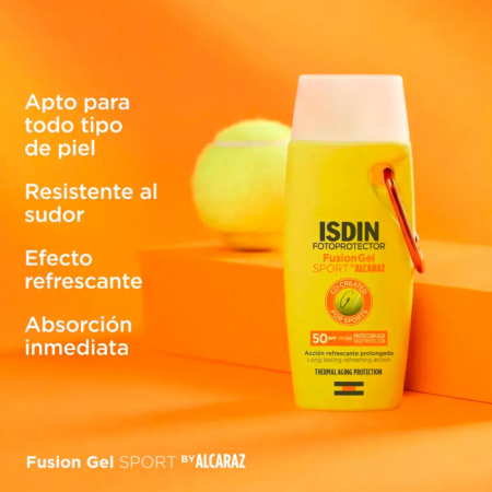 ISDIN FOTOPROTECTOR FUSION GEL SPORT BY ALCARAZ SPF 50 GEL REFRESCANTE 100 ML