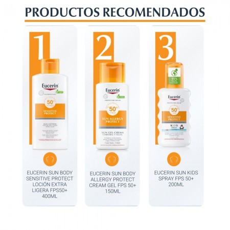EUCERIN SUN SENSITIVE PROTECT KIDS TOQUE SECO FPS50+ GEL CREMA ULTRA LIGERA 200 ML