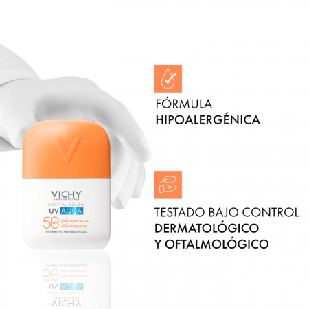 VICHY CAPITAL SOLEIL UV AQUA FLUIDO HIDRATANTE INVISIBLE FACIAL 50 ML