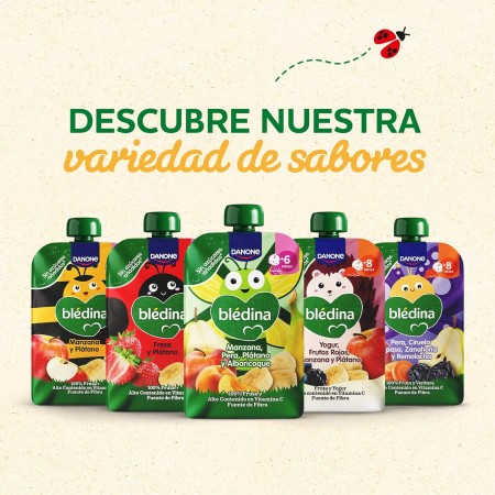 DANONE BLEDINA POUCH DE MANZANA PERA PLATANO Y ALBARICOQUE 100 G