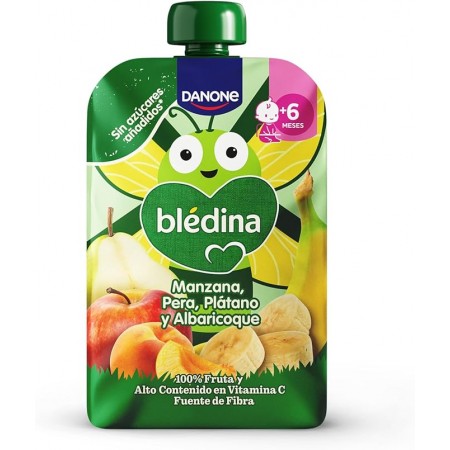 DANONE BLEDINA POUCH DE MANZANA PERA PLATANO Y ALBARICOQUE 100 G