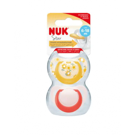 NUK CHUPETE DE LATEX CLASICO 18-36 MESES PACK 2 CHUPETES
