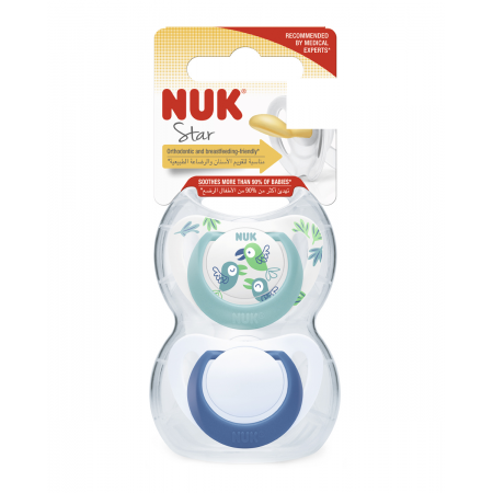NUK CHUPETE DE LATEX CLASICO 18-36 MESES PACK 2 CHUPETES