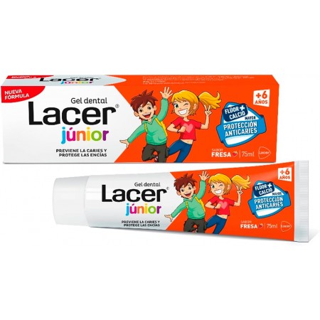 LACER JUNIOR DUPLO GEL DENTIFRICO SABOR A FRESA 2 X 75 ML