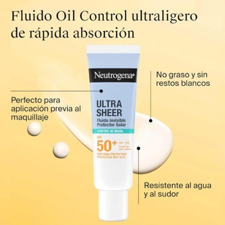 NEUTROGENA ULTRA SHEER FLUIDO INVISIBLE OIL CONTROL DE GRASA SPF50 50 ML