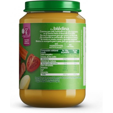 DANONE BLEDINA TARRITO DE TOMATES PATATAS ZANAHORIA Y TERNERA 200 G