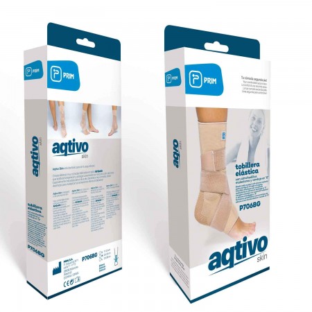 PRIM AQTIVO SQIN TOBILLERA ELASTICA CON ALMOHADILLAS MALEOLARES Y VENDAJE EN 8 TALLA S