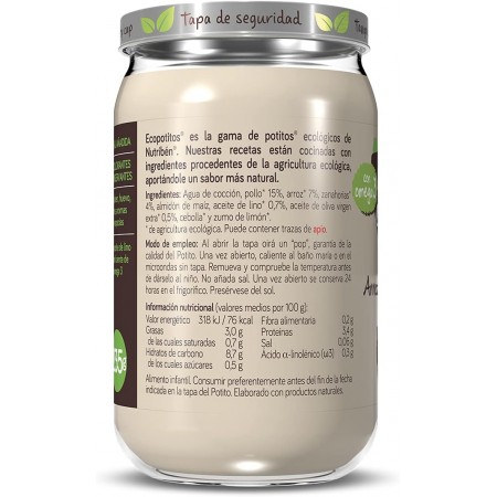 NUTRIBEN ECOPOTITOS POLLO DEL CORRAL CON ARROZ 235 G