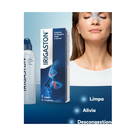 IRIGASTON KIT DE IRRIGACIÓN NASAL: ENVASE IRRIGADOR + 12 SOBRES 2,16 G