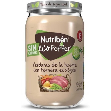 NUTRIBEN ECOPOTITOS VERDURAS DE LA HUERTA CON TERNERA ECOLOGICA 235G