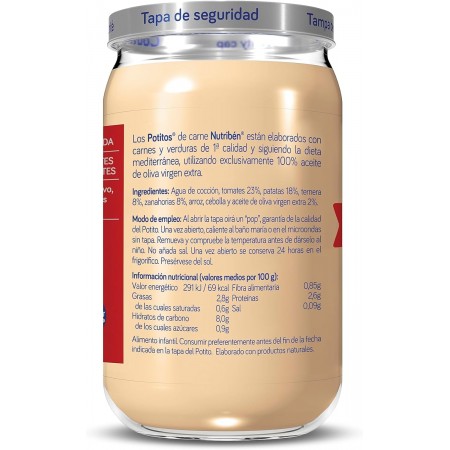 NUTRIBEN POTITO TERNERA CON PATATAS Y ZANAHORIAS  235 G