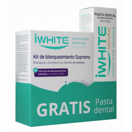 IWHITE KIT DE BLANQUEAMIENTO SUPREMO: 10 MOLDES + GRATIS PASTA DENTAL BLANQUEANTE NATURAL 75 ML