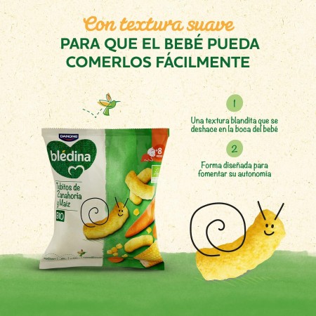 DANONE BLEDINA TUBITOS DE ZANAHORIA Y MAIZ BIO SNACK 20 G