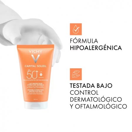 VICHY CAPITAL SOLEIL PROTECTOR FAMILIAR SPF50 LECHE HIDRATANTE INVISIBLE 150 ML