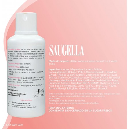 SAUGELLA JABON INTIMO POLIGYN MENOPAUSIA ROSA 250 ML