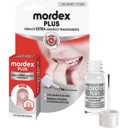 MORDEX PLUS ESMALTE EXTRA AMARGO TRANSPARENTE CON PINCEL 9 ML
