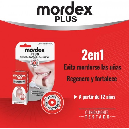 MORDEX PLUS ESMALTE EXTRA AMARGO TRANSPARENTE CON PINCEL 9 ML
