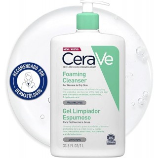 CeraVe Gel Limpiador Espumoso de 1 Litro recomendado por dermatólogos