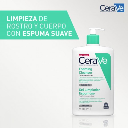 CERAVE GEL LIMPIADOR ESPUMOSO 1L