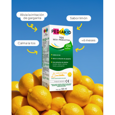 PEDIAKID TOS SECA Y PRODUCTIVA SABOR LIMON 125 ML