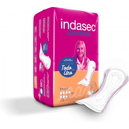 INDASEC DISCREET COMPRESAS DE PERDIDAS LEVES MAXI 15 COMPRESAS