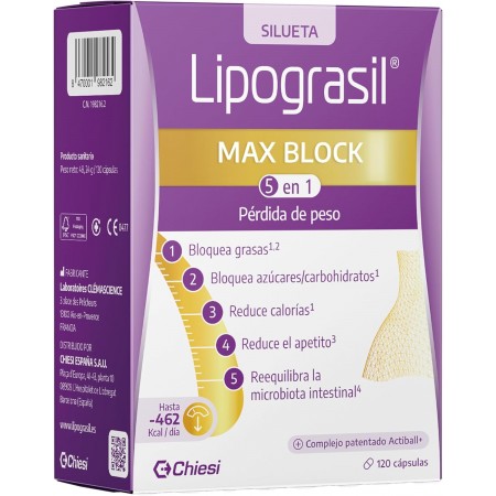 LIPOGRASIL MAX BLOCK 5 EN 1 PERDIDA DE PESO 120 CAPSULAS
