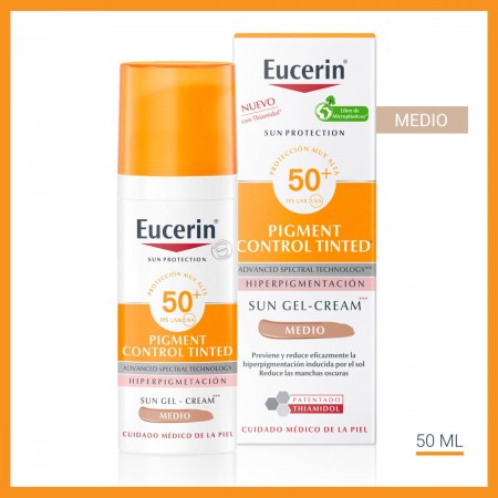EUCERIN SUN PROTECTION PIGMENT CONTROL FPS50+ GEL-CREMA COLOR MEDIO 50 ML