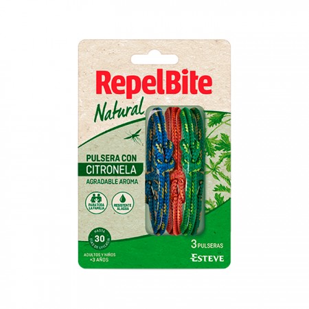 REPELBITE NATURAL PULSERA CON CITRONELA DE CUERDA 3 PULSERAS