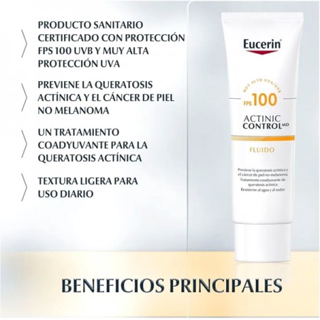 EUCERIN SUN PROTECTION FPS100 ACTINIC CONTROL MD FLUIDO 80 ML