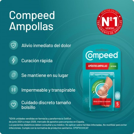 COMPEED AMPOLLAS EXTREME HIDROCOLOIDE 5 APOSITOS MEDIANOS