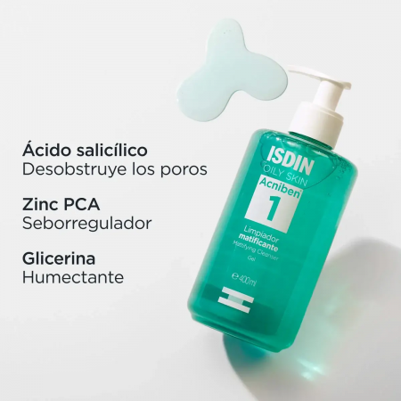 ISDIN OILY SKIN ACNIBEN LIMPIADOR MATIFICANTE GEL 400 ML