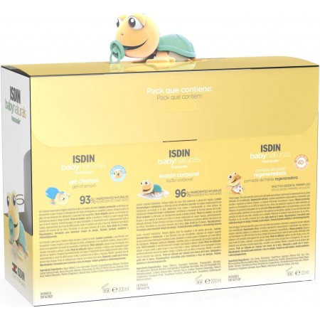 ISDIN BABY NATURAL CANASTILLA MINIBOX: GEL-CHAMPU 200ML + LOCION 200ML + POMADA REGENERADORA 20ML