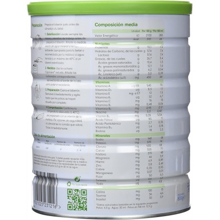 CAPRICARE 2 PREPARADO LACTANTES +6 MESES LECHE DE CABRA 800 G