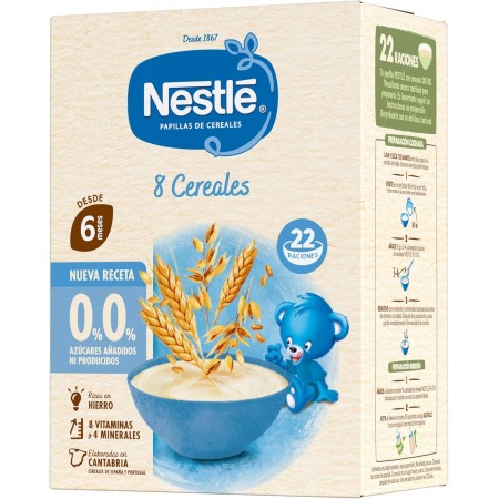 NESTLE PAPILLA 8 CEREALES 0% AZUCARES AÑADIDOS +6 MESES 330 G