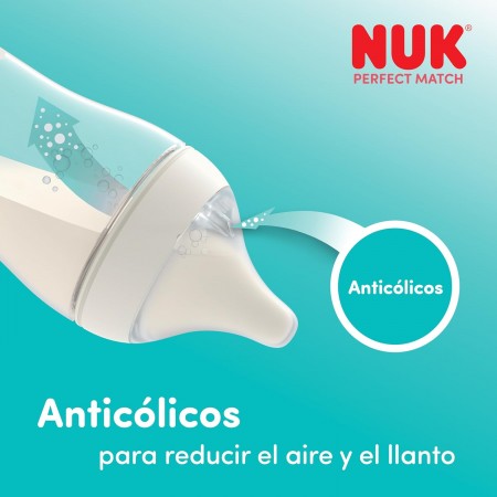NUK PERFECT MATCH TETINA DE SILICONA ANTICOLICO TALLA 2 +3MESES FLUJO M 2 UNIDADES