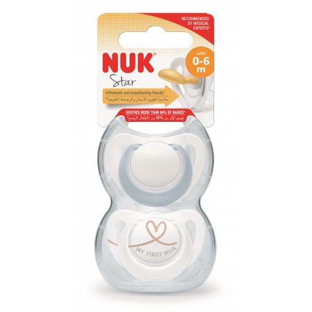 NUK CHUPETE DE LATEX CLASICO DE 0-6 MESES 2 CHUPETES