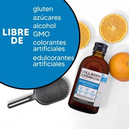COLLAGEN SUPERDOSE HAIR GROWTH SABOR PIÑA Y MANGO SOLUCION ORAL 300 ML