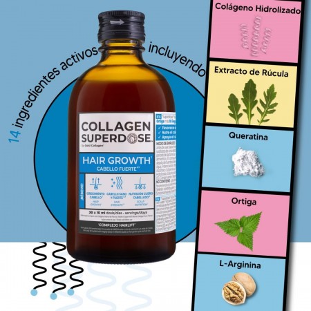 COLLAGEN SUPERDOSE HAIR GROWTH SABOR PIÑA Y MANGO SOLUCION ORAL 300 ML