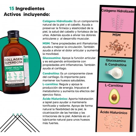 COLLAGEN SUPERDOSE JOINT HEALTH SABOR MANGO Y NARANJA SOLUCION ORAL 300 ML