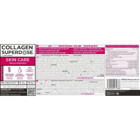 COLLAGEN SUPERDOSE SKIN CARE PIEL RADIANTE SABOR MELOCOTON SOLUCION ORAL 300 ML
