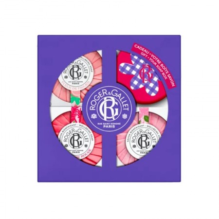 ROGER & GALLET SET PASTILLAS DE JABON FLEUR DE FIGUIER + GINGER ROUGE + ROSE 3 X 100GR