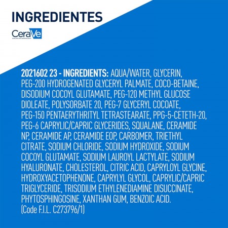 CERAVE LIMPIADOR ACEITE ESPUMOSO HIDRATANTE 473 ML