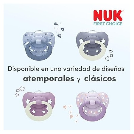 NUK CHUPETE SILICONA FIRST CHOICE DIA Y NOCHE 0-6 MESES  2 U