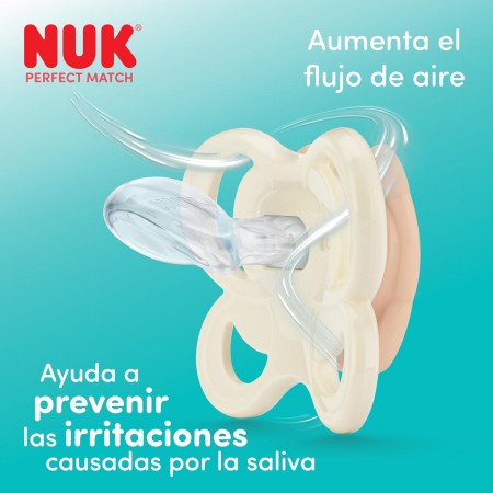 NUK CHUPETE SILICONA PERFECT MATCH AIR 0 - 6 MESES 2 UNIDADES SURTIDO