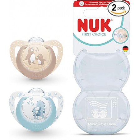 NUK CHUPETE SILICONA FIRST CHOICE 0 - 6 MESES 2 UNIDADES SURTIDO