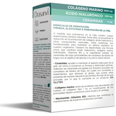 DRASANVI COLLMAR COLAGENO MARINO ACIDO HIALURONICO  + CERAMIDAS 60 COMPRIMIDOS